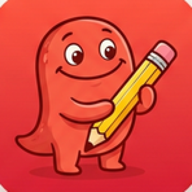 The Scribbly app icon: a smiling red character holding a pencil
